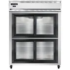 image of Continental 2RENSGDHD 57" Two Section Reach-In Refrigerator w/ 4 Sliding Half Glass Doors, Stainless Steel Front Aluminum Exterior, 50 cu.ft.