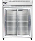 image of Continental 2RENSSSGD 57" 2-Section Reach-In Refrigerator w/ 2 Sliding Glass Doors, All Stainless Steel, 50 cu.ft.
