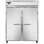 image of Continental Refrigerator 2RESN 57" 2-Section Reach-In Refrigerator w/ 2 Solid Doors, Stainless Steel Front Aluminum Exterior, 40 cu.ft.