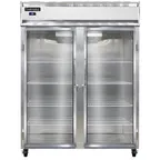 image of Continental 2RESNGD 57" 2-Section Reach-In Refrigerator w/ 2 Glass Doors, Stainless Steel Front Aluminum Exterior, 40 cu.ft.