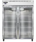 image of Continental 2RESNSAGD 57" 2-Section Reach-In Refrigerator w/ 2 Glass Doors, Stainless Steel Exterior, 40 cu.ft.