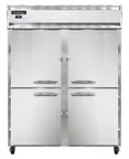 image of Continental 2RESNSAHD 57" 2-Section Reach-In Refrigerator w/ 4 Solid Half Doors, Stainless Steel Exterior, 40 cu.ft.