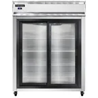 image of Continental 2RESNSGD 57" 2-Section Reach-In Refrigerator w/ 2 Siliding Glass Doors, Stainless Steel Front Aluminum Exterior, 40 cu.ft.