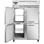 image of Continental Refrigerator 2RNPTHD 52" 2-Section Pass-Thru Refrigerator w/ 8 Half Doors, Stainless Steel Front Aluminum Ends, 50 cu. ft.