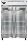 image of Continental Refrigerator 2RNSAGD 52" 2-Section Reach-In Refrigerator w/ 2 Glass Doors, Stainless Steel Exterior, 48 cu.ft.