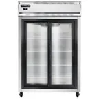 image of Continental Refrigerator 2RNSGD 52" 2-Section Reach-In Refrigerator w/ 2 Sliding Glass Doors, Stainless Steel Front Aluminum Exterior, 48 cu.ft.
