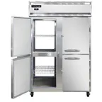 image of Continental Refrigerator 2RNSSPTHD 52" 2-Section Pass-Thru Refrigerator w/ 8 Half Solid Doors, All Stainless Steel, 50 cu. ft.
