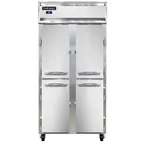image of Continental Refrigerator 2RSESNHD 36" 2-Section Reach-In Refrigerator w/ 4 Half Solid Doors, Stainless Steel Front Aluminum Exterior, 24 cu.ft.