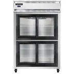 image of Continental Refrigerator 2RSNSGDHD 52" 2-Section Reach-In Refrigerator w/ 4 Siliding Half Glass Doors, 32 cu.ft.