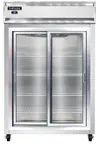 image of Continental Refrigerator 2RSNSSSGD 52" 2-Section Reach-In Refrigerator w/ 2 Siliding Glass Doors, All Stainless Steel, 32 cu.ft.