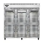 image of Continental Refrigerator 3FNGDHD 78" 3-Section Reach-In Freezer, 6 Half Glass Doors, 70 cu. ft., Stainless Steel Front, Aluminum Interior & Exterior