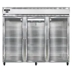 image of Continental Refrigerator 3FENGD 85" 3-Section Glass Door Reach-In Freezer, Top Mounted, 73 cu. ft., Stainless Steel Front