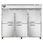 image of Continental Refrigerator 3FESNSSHD 85" Three Section Reach-In Freezer w/ 6 Half Solid Doors, All Stainless Steel, 63 cu. ft.