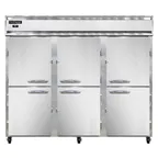 image of Continental Refrigerator 3RENPTHD 86" 3-Section Pass-Thru Refrigerator w/ 12 Half Solid Doors, Stainless Steel Front Aluminum Ends, 75 cu. ft.