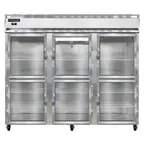 image of Continental Refrigerator 3RENGDHD 86" 3-Section Reach-In Refrigerator w/ 6 Glass Half Doors, Stainless Steel Front Aluminum Exterior, 73 cu.ft.