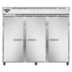 image of Continental Refrigerator 3RESN 86" 3-Section Reach-In Refrigerator w/ 3 Solid Doors, Stainless Steel Front Aluminum Exterior, 63 cu.ft.