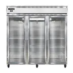 image of Continental Refrigerator 3RNGD 78" 3-Section Reach-In Refrigerator w/ 3 Glass Doors, Stainless Steel Front Aluminum Exterior, 70 cu.ft.