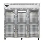image of Continental Refrigerator 3RNGDHD 78" 3-Section Reach-In Refrigerator w/ 6 Glass Half Doors, 70 cu.ft.