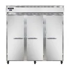 image of Continental Refrigerator 3RSN 78" 3-Section Reach-In Refrigerator w/ 3 Solid Doors, Stainless Steel Front Aluminum Exterior, 50 cu.ft.