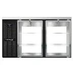 image of Continental Refrigerator BB59NGDPT Pass-Thru Back Bar Cooler w/ 22 Cu Ft, 4 Glass Doors, 59"