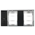 image of Continental Refrigerator BB69NGDPT 69" Pass-Thru Glass Door Back Bar Cooler