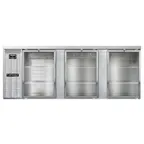 image of Continental Refrigerator BB90NSSGD Refrigerated Back Bar Cooler w/ 3 Glass Doors, 35 Cu Ft