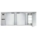 image of Continental Refrigerator BB90NSSPT Pass-Thru Back Bar Cooler w/ 35 Cu Ft, 6 Solid Doors, 90"