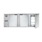 image of Continental Refrigerator BB90SNSSPT Pass-Thru Back Bar Cooler w/ 25 Cu Ft, 6 Solid Doors, 90"