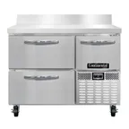 image of Continental Refrigerator FA43NBS-D 43" 2-Section Worktop Freezer w/ 2 Drawers & 1 Half Door