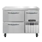 image of Continental Refrigerator FA43N-D 43" 2-Section Worktop Freezer w/ 2 Drawers & 1 Half Door