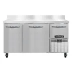 image of Continental Refrigerator FA60NBS 60" 2-Section Worktop Freezer w/ 2 Full & 1 Half Door