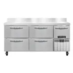 image of Continental Refrigerator FA68NBS-D 68" 3-Section Worktop Freezer w/ 4 Drawers & 1 Half Door