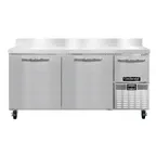 image of Continental Refrigerator FA68NBS 68" 2-Section Worktop Freezer w/ 2 Full & 1 Half Door
