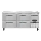 image of Continental Refrigerator FA68N-D 68" 3-Section Worktop Freezer w/ 4 Drawers & 1 Half Door