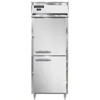 image of Continental Refrigerator D1RENSAPTHD 29" 1-Section Pass-Thru Refrigerator w/ 4 Half Solid Doors, Stainless Steel Exterior, 22 cu. ft.