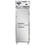 image of Continental Refrigerator D1RFNHD 26" 1-Section Reach-In Refrigerator Freezer Combo w/ 2 Half Solid Doors
