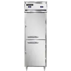 image of Continental Refrigerator D1RFNSAHD 26" 1-Section Reach-In Refrigerator Freezer Combo w/ 2 Half Solid Doors