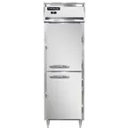image of Continental Refrigerator D1RNPTHD 26" 1-Section Pass-Thru Refrigerator w/ 4 Solid Half Doors, Stainless Steel Front Aluminum Ends, 21 cu. ft.