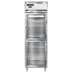 image of Continental Refrigerator D1RSNSAGDHD 26" One Section Reach-In Refrigerator w/ 2 Half Glass Doors, Stainless Steel Exterior, 16 cu. ft.
