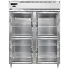 image of Continental Refrigerator D2RENGDHD 57" 2-Section Reach-In Refrigerator w/ 4 Half Glass Doors, Stainless Steel Front Aluminum Exterior, 52 cu. ft.