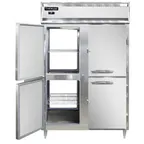 image of Continental Refrigerator D2RNPTHD 52" 2-Section Pass-Thru Refrigerator w/ 8 Half Solid Doors, Stainless Steel Front Aluminum Ends, 50 cu. ft.