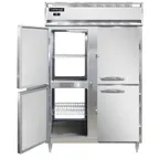 image of Continental Refrigerator D2RNSAPTHD 52" 2-Section Pass-Thru Refrigerator w/ 8 Half Solid Doors, Stainless Steel Exterior, 50 cu. ft.
