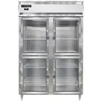 image of Continental Refrigerator D2RNSSGDHD 52" 2-Section Reach-In Refrigerator w/ 4 Glass Half Doors, All Stainless Steel, 50 cu. ft.