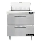 image of Continental Refrigerator D32N8-D 32" One Section Sandwich / Salad Prep Table w/ 2 Drawers, 8 Pans