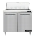image of Continental Refrigerator D36N10 36" Two Section Sandwich / Salad Prep Table w/ 2 Door, 10 Pans