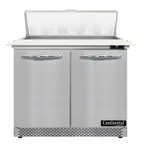 image of Continental Refrigerator D36N10C-FB 36" Two Section Sandwich / Salad Prep Table w/ 2 Door, 10 Pans