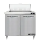 image of Continental Refrigerator D36N8 36" Two Section Sandwich / Salad Prep Table w/ 2 Door, 8 Pans