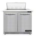 image of Continental Refrigerator D36N8C-FB 36" Two Section Sandwich / Salad Prep Table w/ 2 Door, 8 Pans