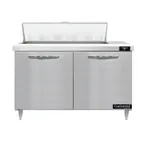 image of Continental Refrigerator D48N10 48" Two Section Sandwich / Salad Prep Table w/ 2 Doors, 10 Pans