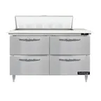image of Continental Refrigerator D48N10C-D 48" Two Section Sandwich/Salad Prep Table w/ 4 Drawers, 10 Pans